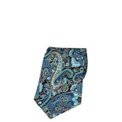 Posh and Dandy Paisley Tie &amp; Pocket Square, Blue &amp; Green image