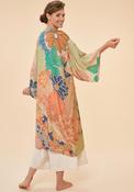 Powder 70s Kaleidoscope Floral One Size Kimono Gown, Coconut image
