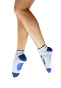 Powder Blue Bird Trainer Socks, Cream image