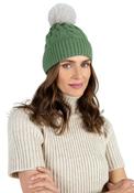 Powder Elise Cable Knit Hat, Green &amp; Cream image