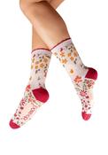Powder Flower Meadow Ankle Socks, Cream image