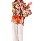 Powder One Size Fine Flowers Kimono Jacket, Cream