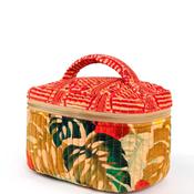 Powder Quilted Velvet Vanity Case, Beige