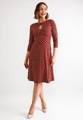 Pretty Vacant Fifi Geo Circle Jersey Dress, Red image