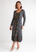 Pretty Vacant Gabi Acorn Print Midi Dress, Navy Multi image