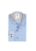 R2 Amsterdam Checkered Tencel Blend Shirt, Blue image