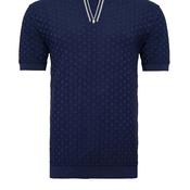 R2 Amsterdam Zip Polo Shirt, Navy image