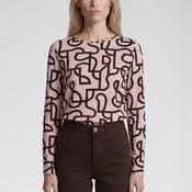Rabe Geometric Print Top, Pink and Brown