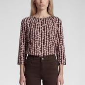 Rabe Geometric Print Blouse, Brown and Pink