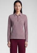 Rabe Striped Jersey Polo Collar Top, Burgundy image