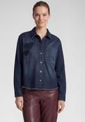 Rabe Heart Detail Denim Shacket, Dark Blue image
