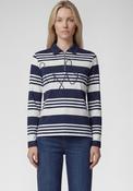 Rabe Striped Colour Block Polo Top, Navy image