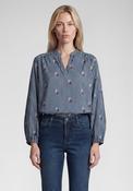 Rabe Floral Striped V-Neck Blouse, Blue Multi image