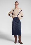 Rabe Frayed Hem Midi Denim Skirt, Blue image