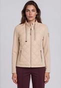 Rabe Mixed Fabric High Neck Jacket, Beige image