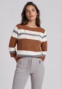 Rabe Striped with Rhinestone Detail Top, Brown Multi image