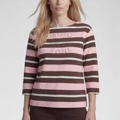 Rabe Ribbed Striped Rhinestone Top, Pink and Brown