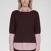Rabe Boat Neckline Knitted with Metallic Detail Pullover, Brown image