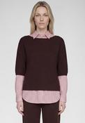 Rabe Boat Neckline Knitted with Metallic Detail Pullover, Brown image