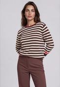 Rabe Contrasting Trim Round Neckline Top, Brown Multi image