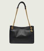Ralph Lauren Bradley Pebbled Medium Tote Bag, Black image