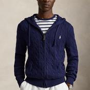 Ralph Lauren Cable Knit Full Zip Hooded Sweater, Navy image