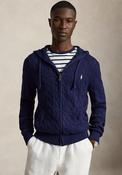 Ralph Lauren Cable Knit Full Zip Hooded Sweater, Navy image