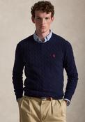 Ralph Lauren Cable Knit Wool-Cashmere Sweater, Navy image