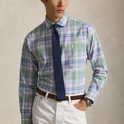 Ralph Lauren Custom Fit Plaid Oxford Shirt, Mint &amp; Lavendar Multi image