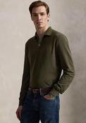 Ralph Lauren Custom Slim Fit Mesh Long Sleeve Polo Shirt, Olive Green image