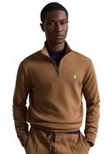 Ralph Lauren Double Knit Quarter Zip Sweatshirt, Brown image