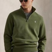 Ralph Lauren Double Knit Quarter Zip Sweatshirt, Olive Green image