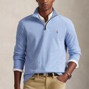 Ralph Lauren Estate Rib Quarter Zip Sweatshirt, Blue Heather image