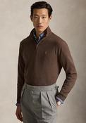 Ralph Lauren Estate Rib Quarter Zip Sweatshirt, Nutmeg Brown Heather image