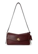 Ralph Lauren Farrah Small Leather Shoulder Bag, Wine image