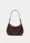Ralph Lauren Marcy Medium Suede Shoulder Bag, Chestnut Brown image