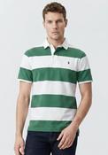 Ralph Lauren Classic Short Sleeve Rugby Shirt, White &amp; Green image