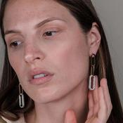 Rebecca Cult Pavé Trio Loop Earrings, Gold &amp; Silver image