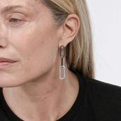 Rebecca Cult Pavé Trio Loop Earrings, Silver image