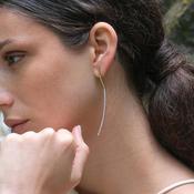 Rebecca Demilune Diamond Dust Earrings, Gold image