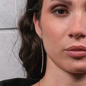 Rebecca Demilune Diamond Dust Earrings, Silver image
