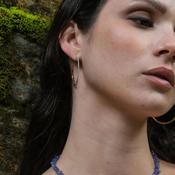 Rebecca Fine Moon Diamond Dust Hoop Earrings, Gold image