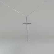 Rebecca Large Cross Diamond Dust Necklace, Silver image