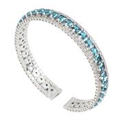 Rebecca My World Blue Pavé Stone Bangle, Silver image