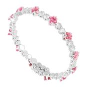Rebecca My World Pink Stone Bangle, Silver image