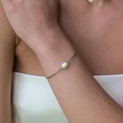 Rebecca Pearl Moon Bracelet, Silver image
