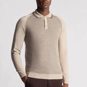 Remus Uomo Long Sleeve Jacquard Knit Polo Shirt, Beige image