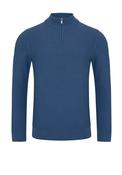 Remus Uomo Long Sleeve Quarter Zip Sweater, Blue image