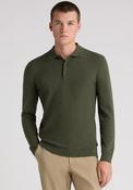 Remus Uomo Long Sleeve Textured Knit Polo Shirt, Green image