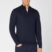 Remus Uomo Merino Wool Half Zip Sweater, Navy